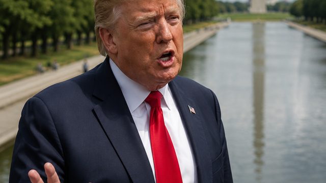 Trump Discusses Controversial Reflecting Pool Incident Amidst Doubts